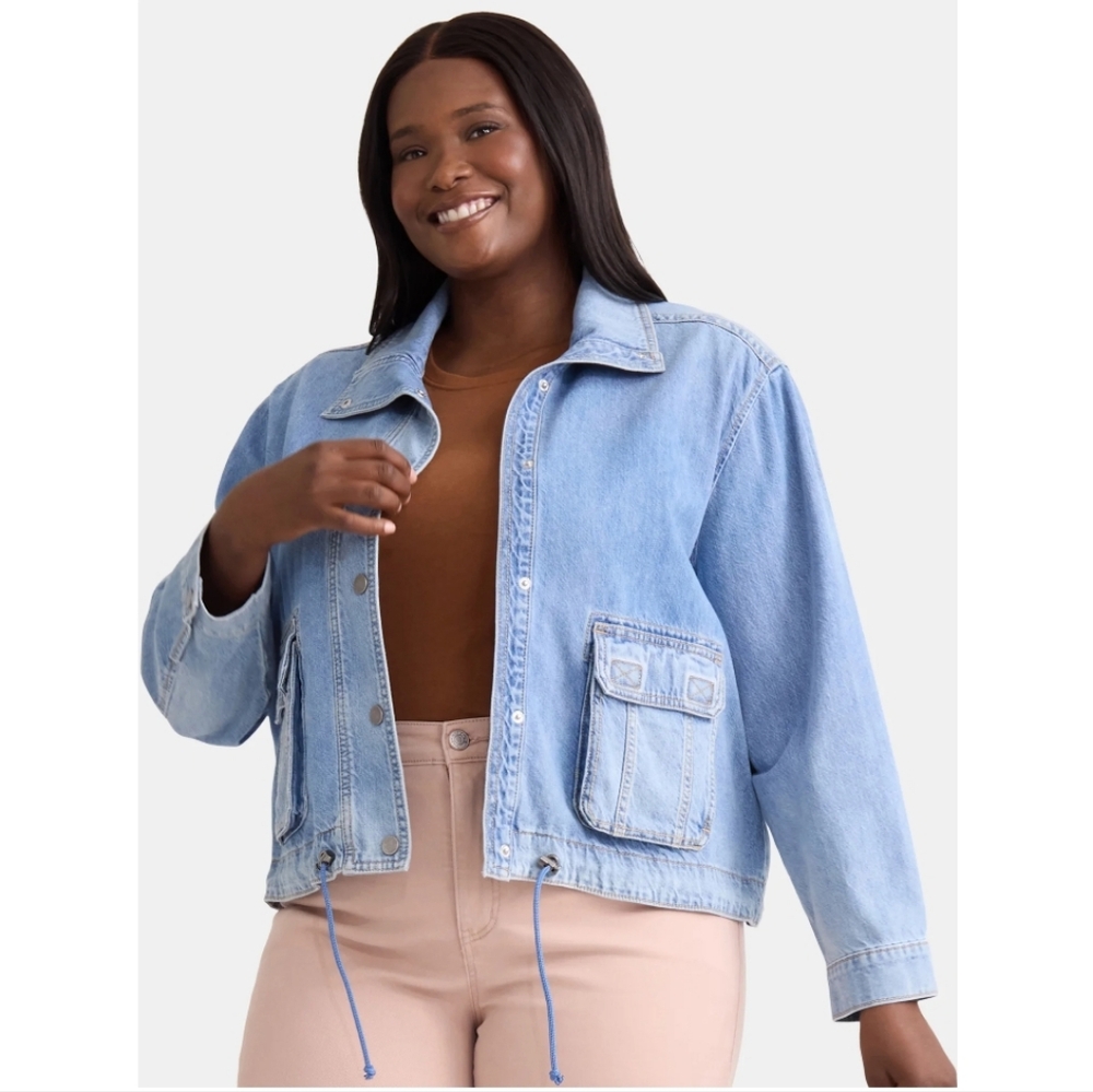 Terra & Sky Denim Utility Jacket